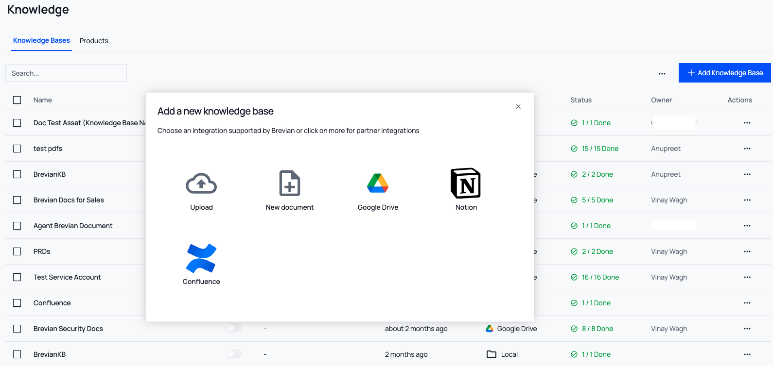 Integrate a knowledge base