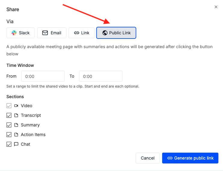 Select Public Link