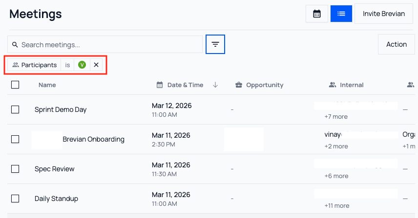 View filtered results